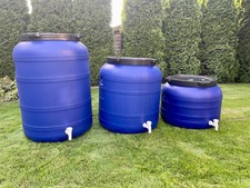 Weithalsfass 100l-200l Futtertonne Fasssilage Kunststoff Regen Fass mit Zapfhahn