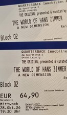 2x Tickets Hans Zimmer Leipzig