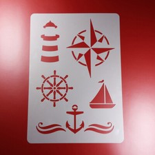 A4 Schablone Leuchtturm Anker