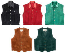 PIONIER Sportive Weste Echt Leder Freizeit Weste Wildleder Damen Herren S-XXL