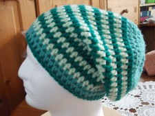 Häkelmütze myboshi, Modell Wakayama, Original No.3+1, in jade, smaragd, minze,