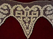 🌹ANTIKE Spitze Handarbeit filigran HERZ Motiv 265x32cm UNIKAT TOP Museum beige