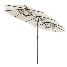 3m Sonnenschirm Doppelsonnenschirm Marktschirm Gartenschirm, mit Kurbel