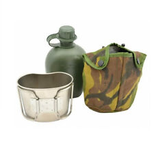 Niederländische Armee Feldflasche mit Tasche und Edelstahl Becher NL Tarn
