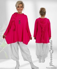 LAGENLOOK Shirt Tunika Hoodie Zipfelkapuze 44 46 48 50 52 54 56 XL XXL XXXL pink