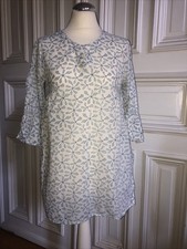 Tunika M Viscosemischung 3/4 Arm Blau Weiß