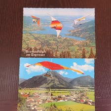 2 alte AK Ansichtskarten Drachenfliegen Tegernsee, 1. Öster. Drachenflugschule K