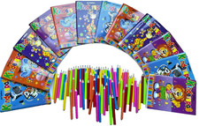 12x kleines Malbuch +72 Buntstifte Kinder Mitgebsel Geburtstag Tombola Geschenk