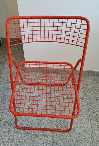 Roter vintage klappstuhl von - roter,