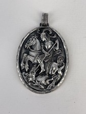 Großer alter BAS Blachian Anhänger Drachentöter, 925 Silber (AT 467)