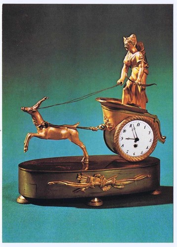Ansichtskarte bronzeuhr diana - bronzeuhr,