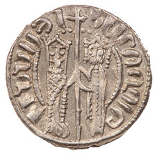 1226 - 1270 AD HETOUM I & ZABEL MITTELALTER ARMENIEN ARMENIEN SILBER STRASSENBAHN TAKVORIN