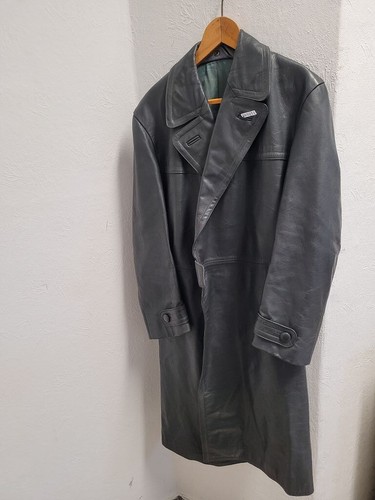 Langer herren ledermantel - langer,