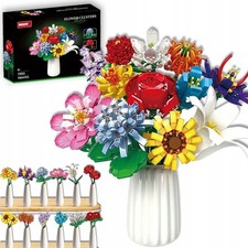 1064 Stück Blumen Bausteine Set Blumenstrauß Modellsteine Bauspielzeug Baukasten