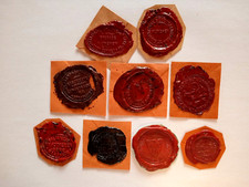 Wachs-Abgüsse Antik 9 Stück SIEGEL BANKEN Historie