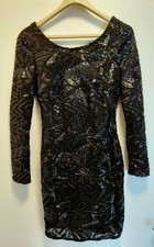 pailletten kleid Xs 34 Schwarz