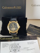 Calvaneo 1583 Evidence Automatik Gold Lederarmband mit Box