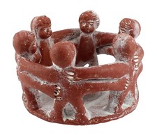 Budawi® Freundeskreis aus Ton mit 6 Figuren Handarbeit aus Mexiko rot