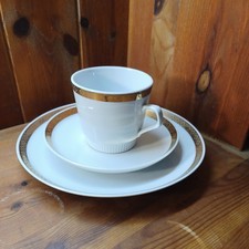 DDR Gedeck Colditz Porzellan Kaffeetasse, Untertasse,Teller Gebraucht 