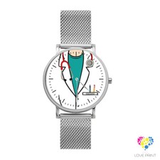 Einzeluhr " Berufe " für Ärzte personalisiert mit Namen.