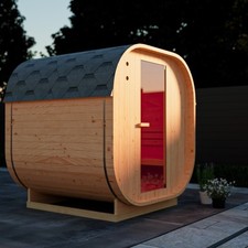 HORI Fasssauna Komplettsauna Inkl. Saunaofen & Saunasteine Außensauna Outdoor