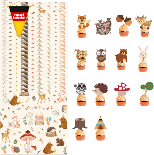 14er set waldtiere kuchen - waldtiere,