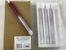 LED-Stabkerzen "Silver Berry" 4er-set