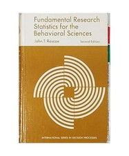 Fundamental Research Statistics for the Behavioral Sciences, Roscoe, John T.