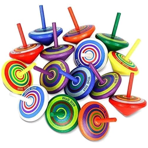 Holz kreisel bunt - kreisel, spielzeug