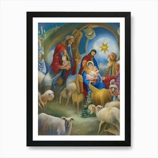 Krippe 20 Kunstdrucke gerahmt Wandbild Poster Leinwanddruck Bild