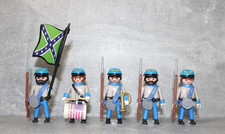 playmobil 5 x südstaatler soldat custom zu nordstaatler  acw csa western