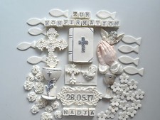 Kommunion Konfirmation Firmung Taufe Fondant Zuckerfigur Tortedeko Cake Topper