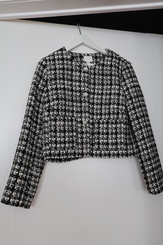Boucle jacke schwarz weiß - jacke,
