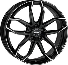 4x Alufelgen RIAL Lucca diamant-schwarz frontpoliert 6,5x16 ET47 LK5 100 16 Zoll