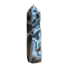 Schwarzer Achat Obelisk,  geschliffenener Achat, Onyx