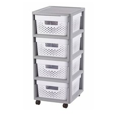 Curver Regal INFINITY mit 4 Schubladen Schubladenregal Rollwagen weiß