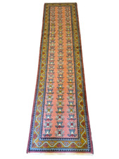 Antiker Handgeknüpfter Kasak Orientteppich Zeitlose Eleganz Läufer 313x75cm