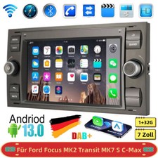 GPS Navi DAB+ Carplay Für Ford Focus C/S Max Fiesta Transit Autoradio 1+32G 7''