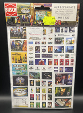 Busch H0 1137 Werbeplakate, 70-teilig mit Aufstellern | OVP | unbenutzt