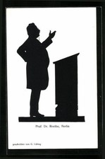 Berlin, Prof. Dr. Roethe am Rednerpult, Schattenbild, Ansichtskarte 