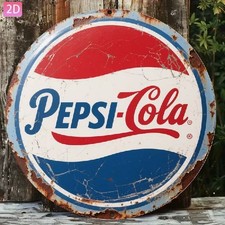 Blechschild rund Pepsi Cola