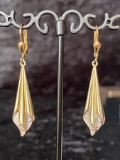 Ohrringe / Ohrhänger Gold 333 im Stil Art Deco 4,5 cm