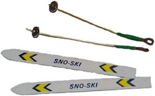 Miniatur Ski mit Stöcken