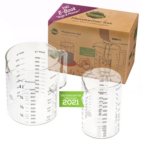 Meßbecher set glas 500ml - glas,