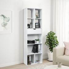 Bücherregal Standregal Bücherschrank Aufbewahrung mit Schublade Holzregal Home