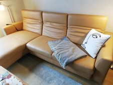 Echt-Leder-Couch "Global Rafaela" mit Canape, schick und elegant