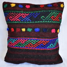 Türkischer Kelim Teppich Überwurf Kissenbezug Kissenbezug 16 Zoll x 16 Zoll N...