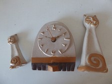 Dekorative Keramik-Uhr für Katzenliebhaber batteriebetr.