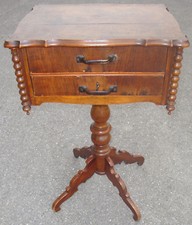 Antik Biedermeier Nähtisch Nussbaum Konsolentisch Beistelltisch Tisch 82x52x42cm