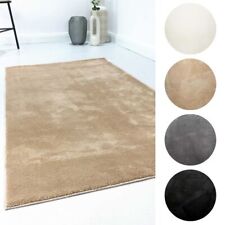 Teppich Kurzflor Wohnzimmer Rutschfest Rund Rechteckig Waschbar Modern Flauschig